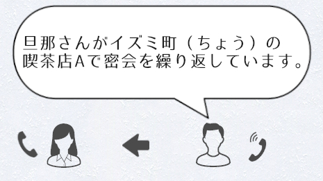 密告電話をかける男性